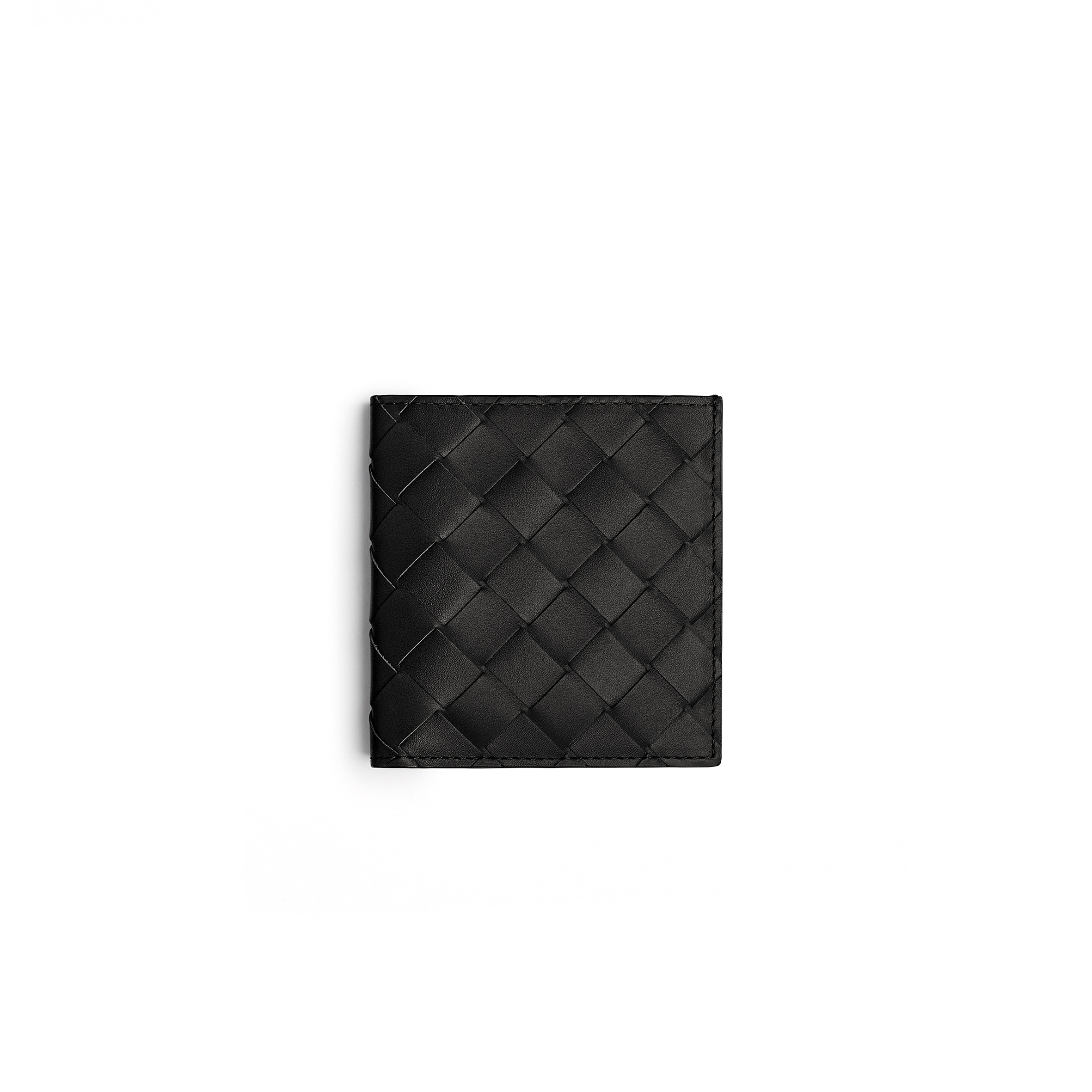 BOTTEGA VENETA INTRECCIATO SLIM BI-FOLD WALLET BLACK 749400VCPQ48803 (10*9.5*1cm)